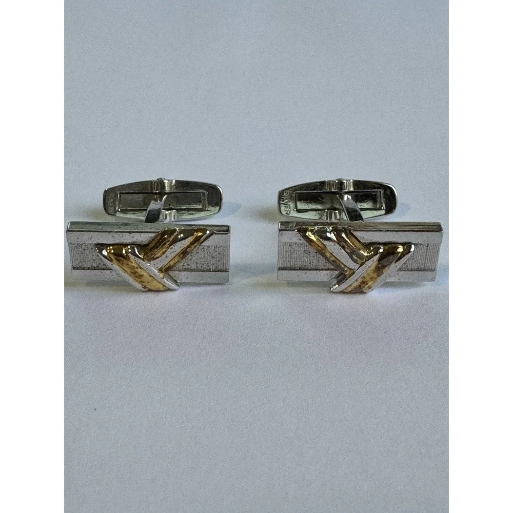 Yves Saint Laurent Cufflinks Silver 925 Unused Stylish Design Pre-owned